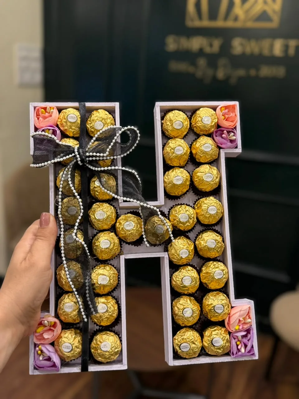 Chocolate letter arrangement by Simply Sweet Udaipur