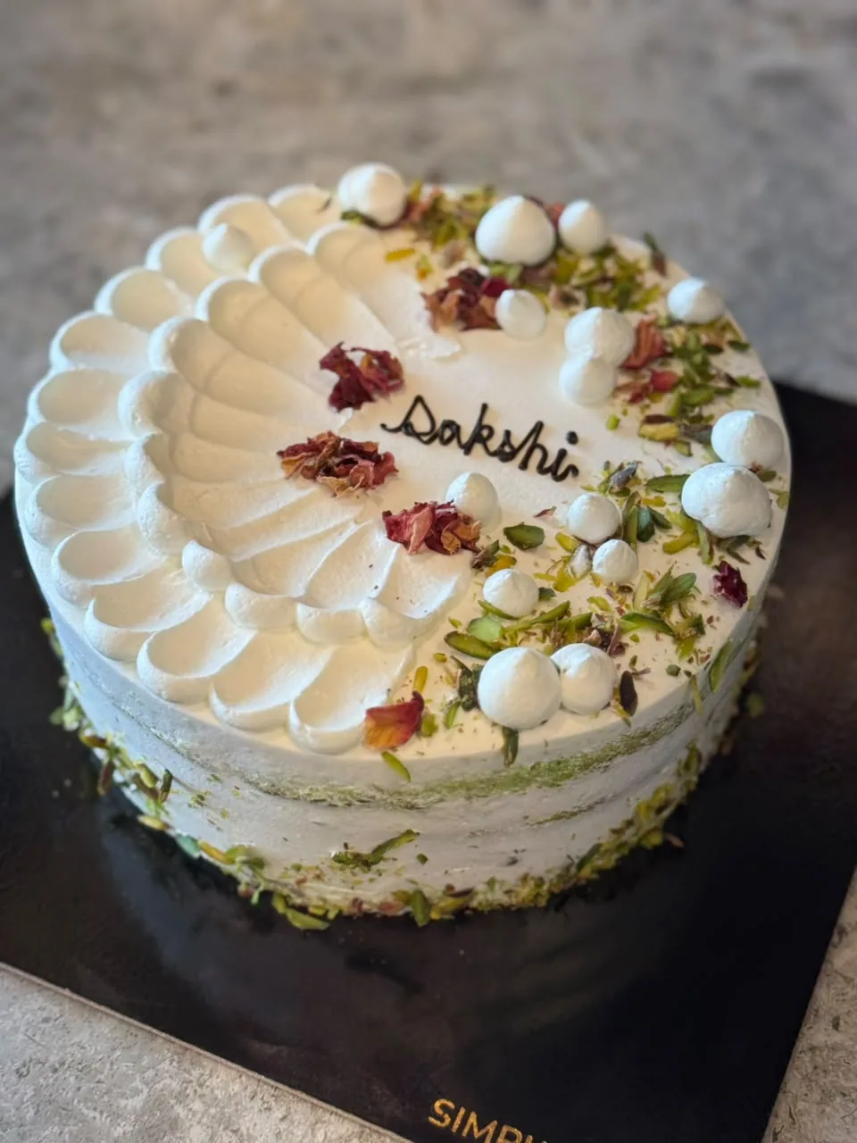 Eggless pistachio rose cake by Simply Sweet Udaipur