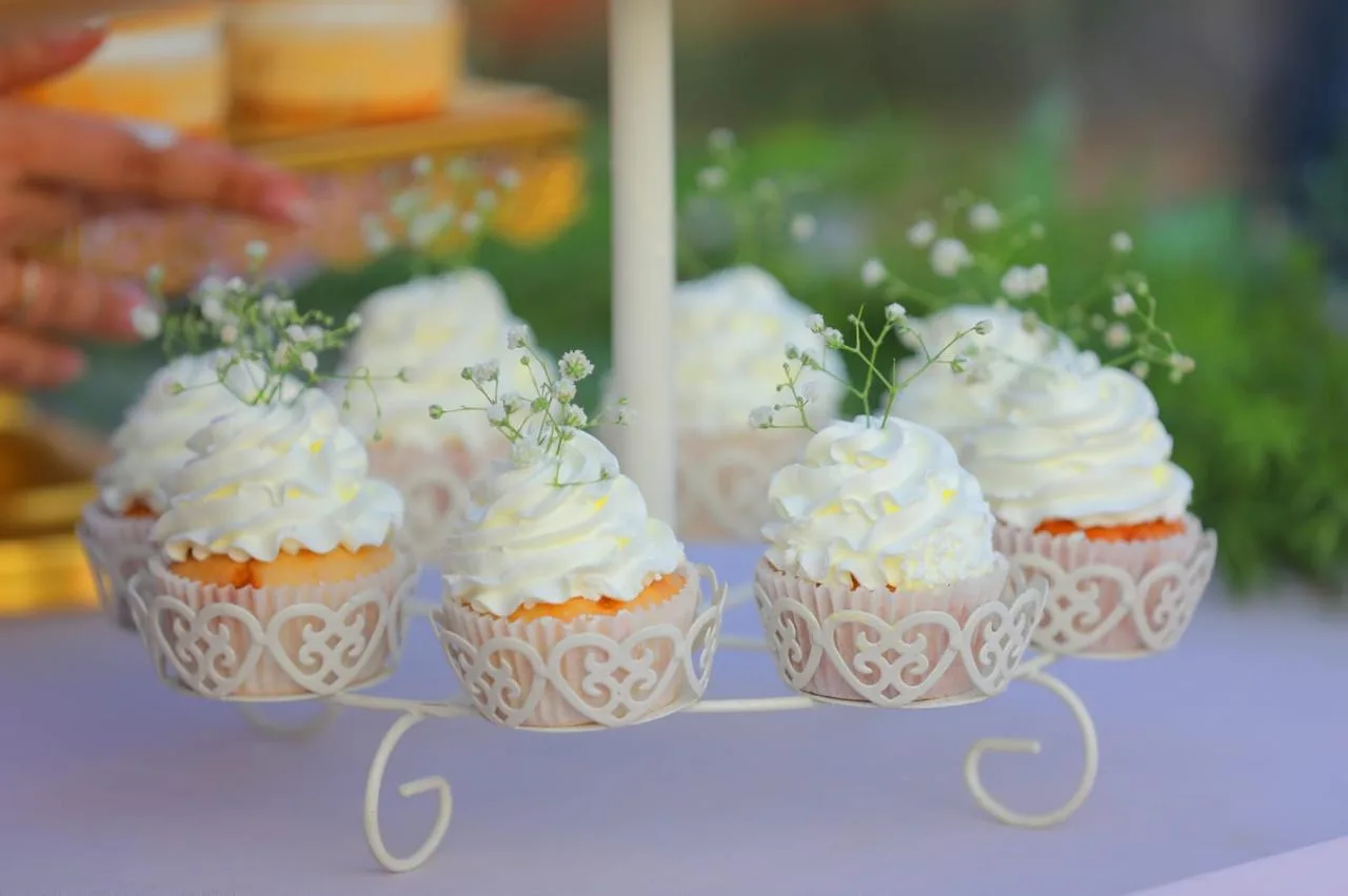Lace wrapped cupcakes by Simply Sweet Udaipur